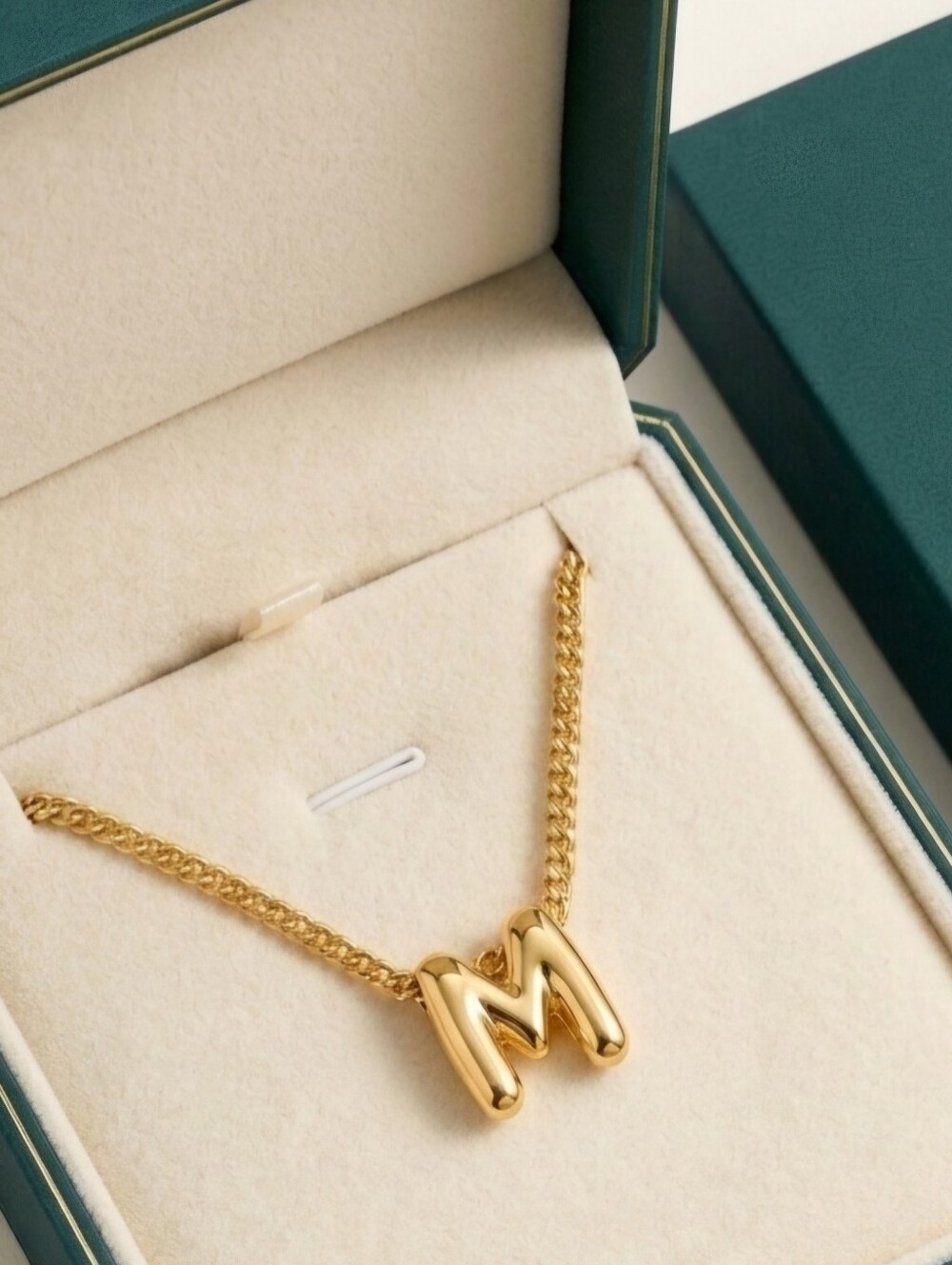 Gold M Initial Necklace
